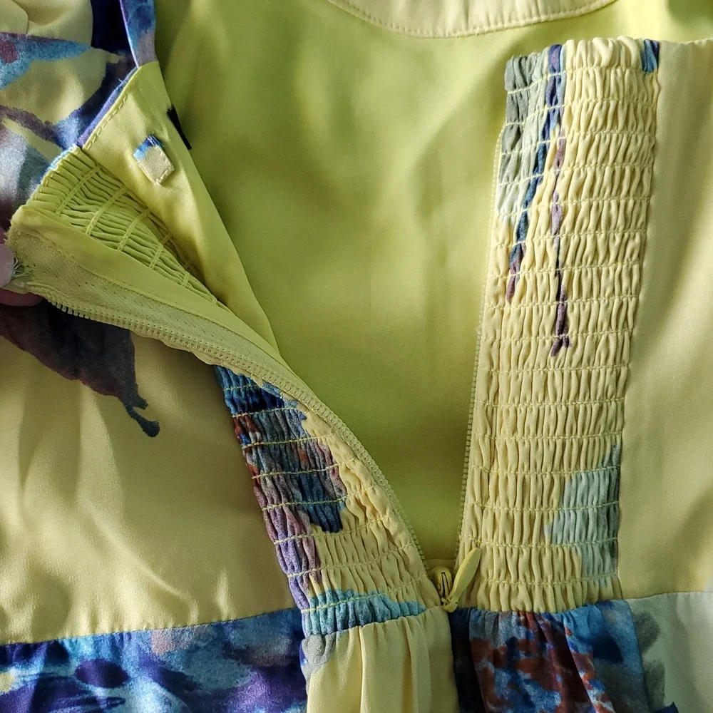 Abercrombie & Fitch Yellow Floral Maxi Sundress Dress